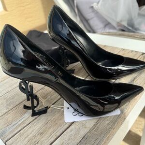 Saint Laurent Black Opyum Patent Leather Heels